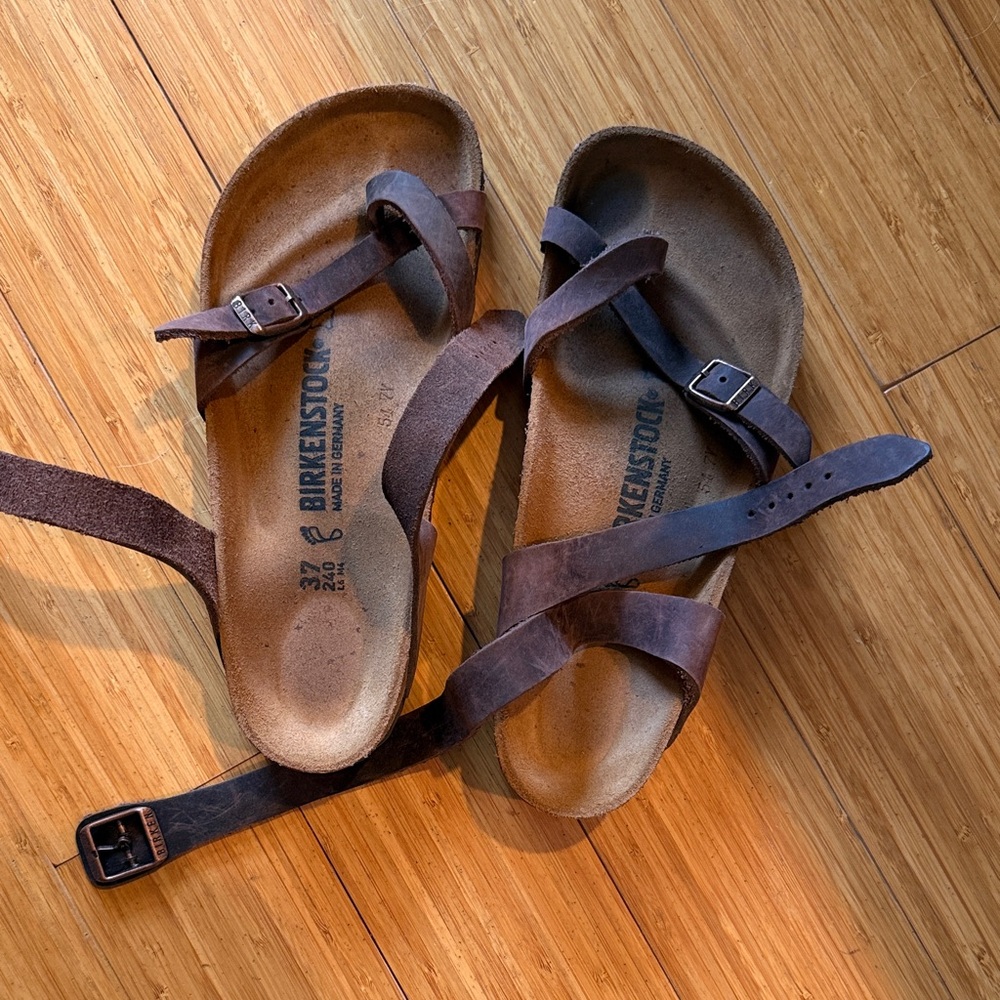 Birkenstock Dark Brown Cross-Strap Sandals
